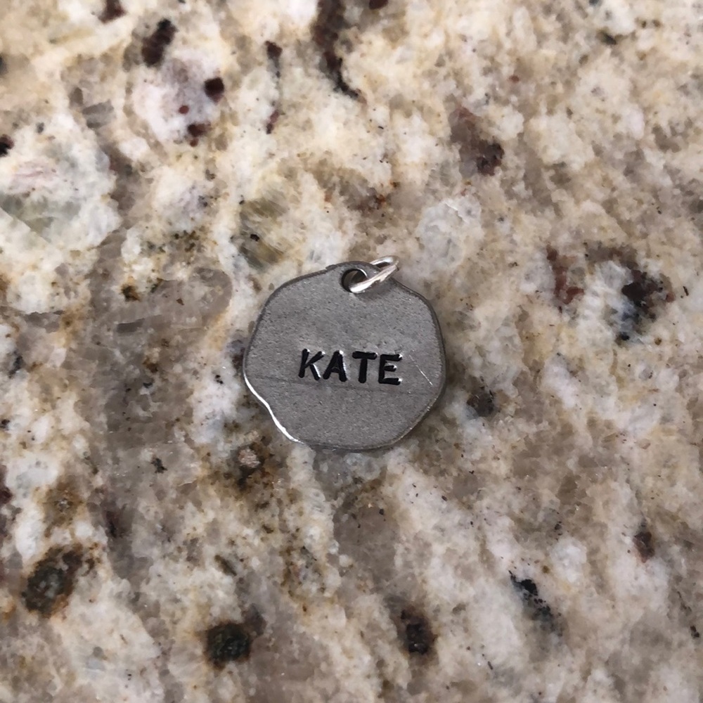 Jewel Kade Round Silver KATE (name) Charm
